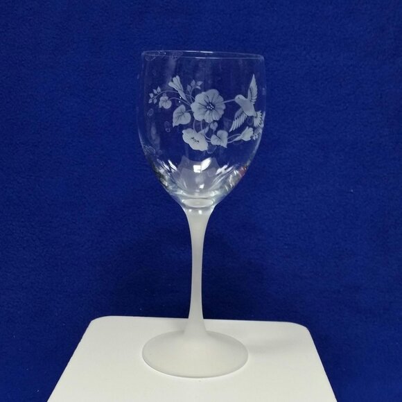 Avon Other - Avon Hummingbird Crystal Water Goblet With Dark Frosted Stem Wedding Barware